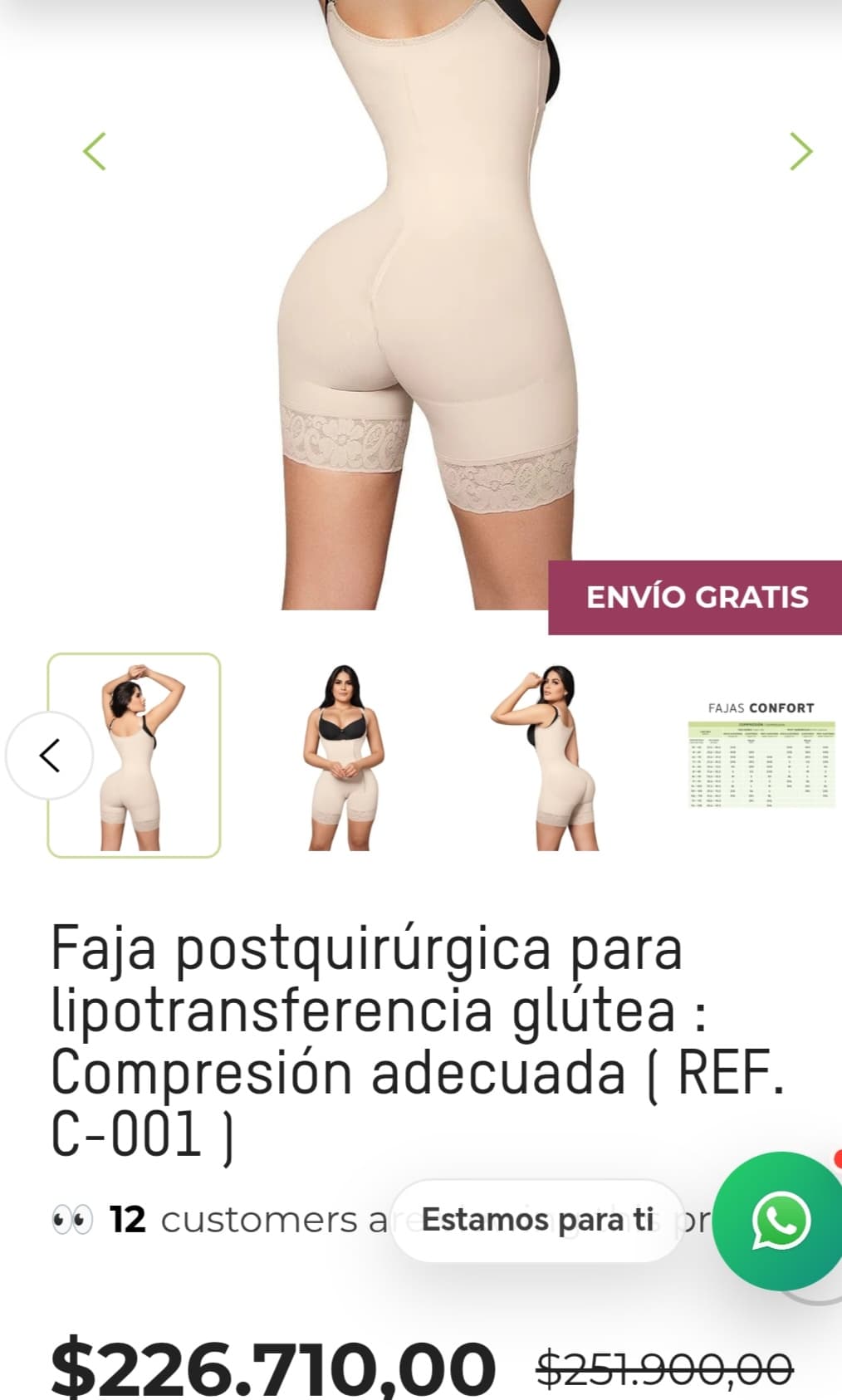 Faja de transferencia glutea